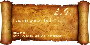 Laurinyecz Iván névjegykártya